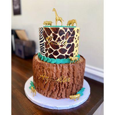 Jungle Baby Shower Cake