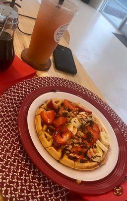 There is nothing better for breakfast than a protein waffle and tea.