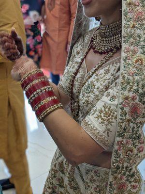 Necklace set and bridal bangles from Shagun