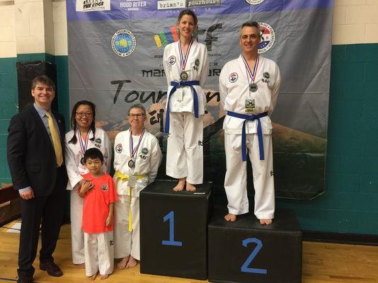 Families compete and team with one another in the annual Taekwon-Do ITF tournament