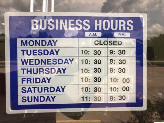 Latest business hours adjustment