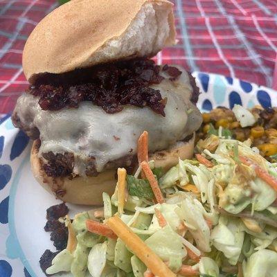 Bacon Jam Burgers are great for camping.