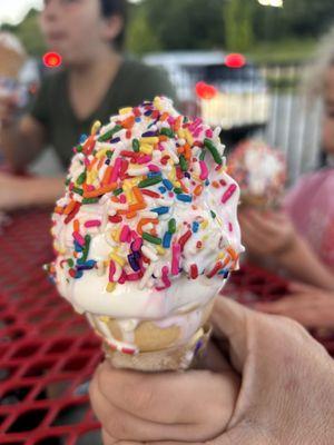 Vanilla ice cream with sprinkles