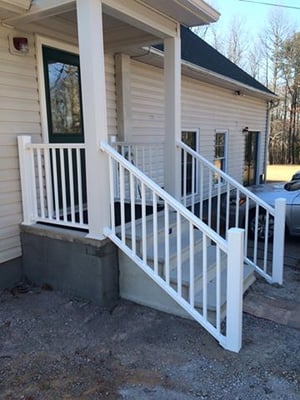 New steps and railings.