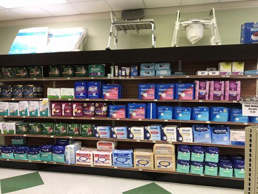 We have a large selection of incontinence and bladder control aids as well as items for assistance in caregiving.