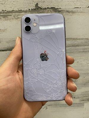 Cracked iPhone 11 back