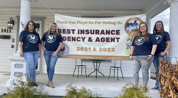 2021-2022 Voted Best Insurance Agency & Agent by News & Tribune: Best of Floyd County.