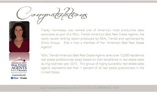 I am honored to be ranked among the country's top residential real estate agents.