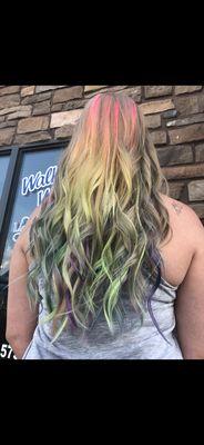 Blonde&silver / rainbow throughout