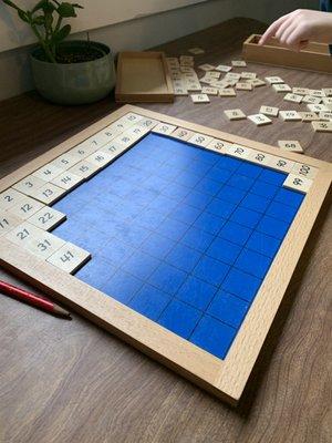 A number board waiting to be finished in one of the Schoolhouse classrooms.