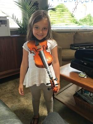 My daughter Deja's first day of music camp - learned to play the violin and even taught me!?  What?  I LOVE SMCM!!