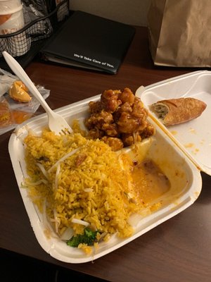 Orange Chicken and Egg Roll Special