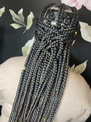 Jumbo thigh length box braids