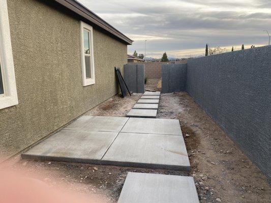 Concrete slabs are poured.