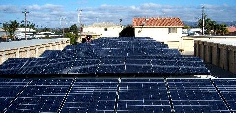 Solar Photovoltaic Panels provide 100% of Secure Mini Storage electricity.