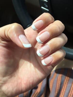 PERFECT French tip shellac mani from ivy.