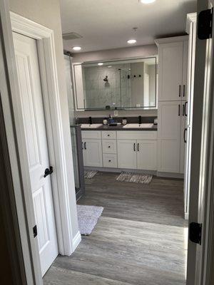 Bathroom remodel (Water closet, shower, vanity and storage).