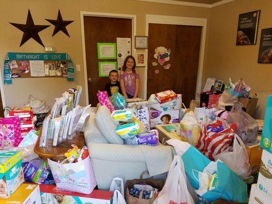 Our donation haul from St. Ignatius Church's Project Mary baby shower