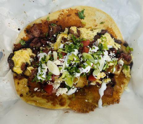 Loaded breakfast taco