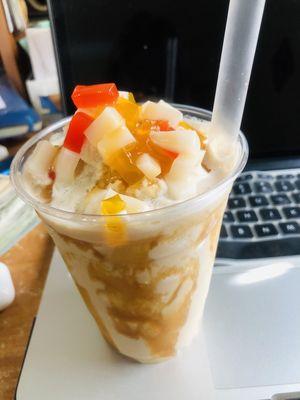 Caramel frapp with jelly topping