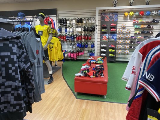 Selection of Shoes and Soccer Gear