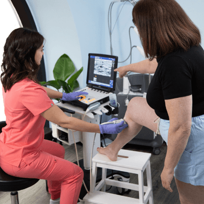 Ultrasound-guided treatment allows us to see deep beneath the surface of the skin to better treat each patient's unique symptoms.