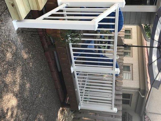 New white railing on existing deck