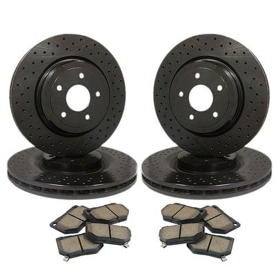 CROSS DRILLED BRAKE ROTORS (BLACK) - ANODIZED FOR PROTECTION