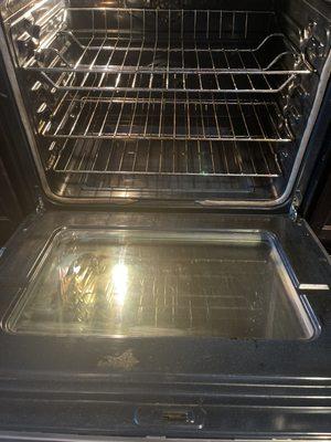 After photo of oven clean with racks