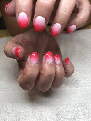 Ombré valentines nail