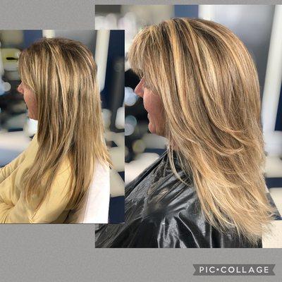 Another before and after. More of a dimensional blonde for the full effect!