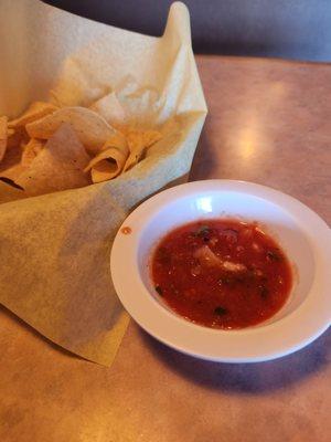 Complimentary chips and salsa.