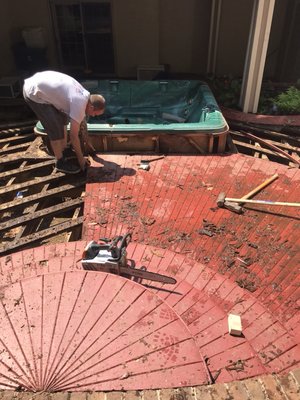 Hot tub and deck removal