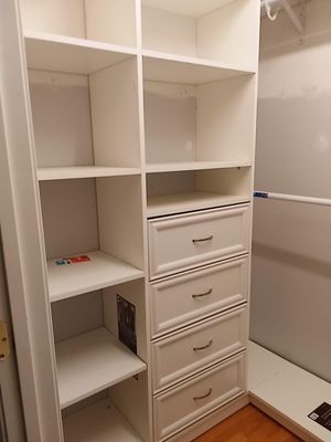 Closet drawers and storage built from scratch