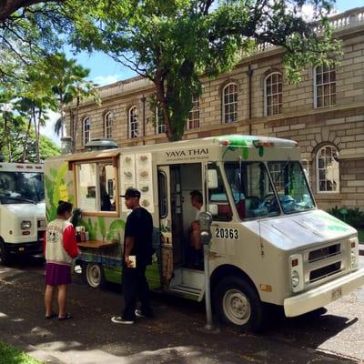 Yaya Thai food truck on Mililani St in downtown Honolulu again today Feb 26, 2014