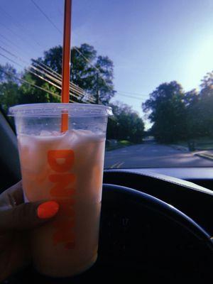 Peach  coconut  Golden Peach Dunkin' Coconut Refresher yum