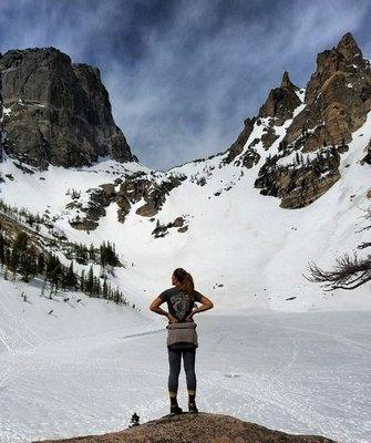 Snowshoe Tour up to a frozen Emerald Lake.