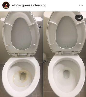 Toilet, before and after