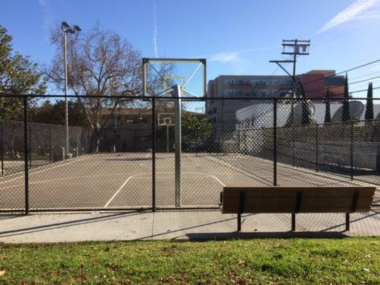 Great full court basketball with lights.