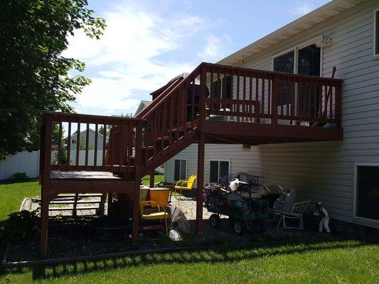 Newly built deck stained