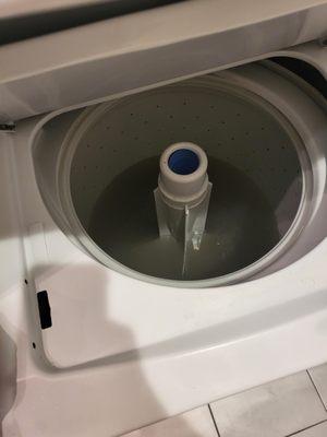 Broken washer. It's been broken since I moved in and it took over a month to fix.