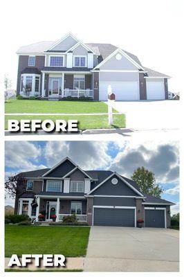 Cultured stone, vinyl siding, replacement windows, gutters and roofing!