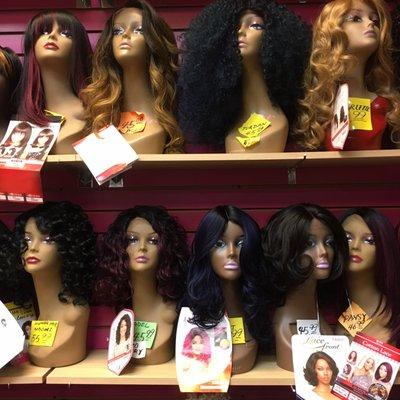 HUGE section of wigs, extensions, products for African-American Hair