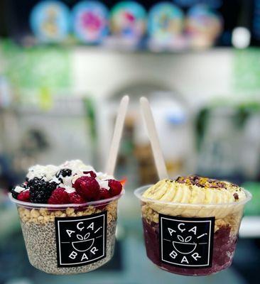 Chia pudding bowl with berries & coconut and a Butter Me Up Bowl - lovely!