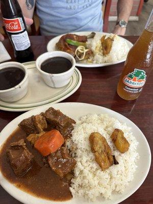 Quick affordable full meals, costilla de res y pollo al horno with my fav--jarrito de tamarindo!