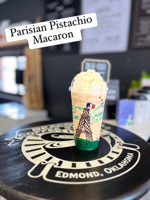 Blended Parisian Pistachio Macaron Espresso Latte