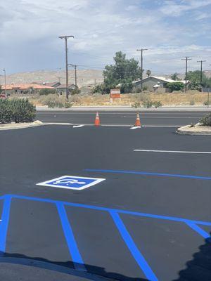 This was a clean, crackfill, and a seal & stripe in thousand palms Ca