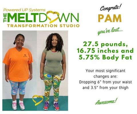 Here is Pam's continued success after her 6-Week Challenge.