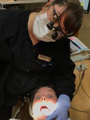 I didn't mind having this hot hygienist in my mouth.