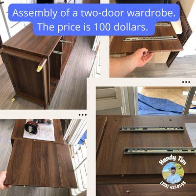 Assembly of a two-door wardrobe